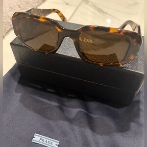 Prada Symbole Rectangular Sunglasses - Tortoise/Brown
